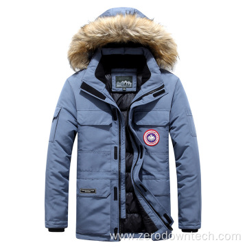 Mens Winter Jackets Stand Collar Hooded Coat